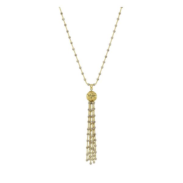 Lady's Sterling Silver Yellow Gold & Platinum Plated Cometa Tassel Pendant Orin Jewelers Northville, MI