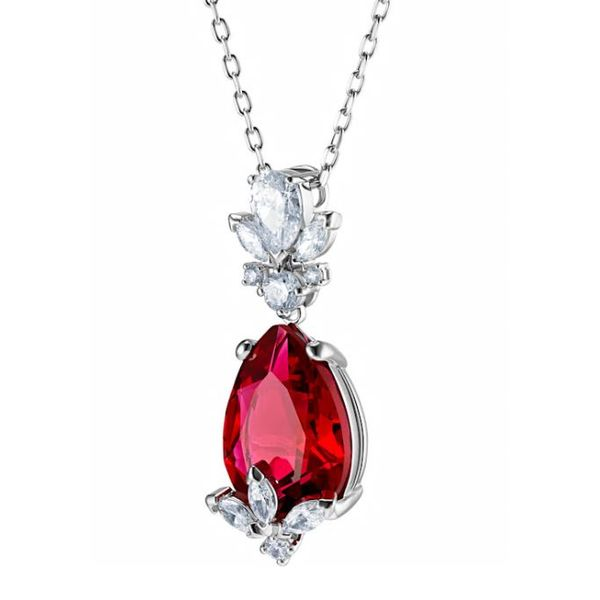 Swarovski Louison Pendant, Red, Rhodium plated Orin Jewelers Northville, MI