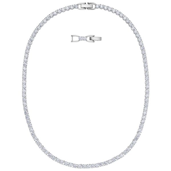 Swarovski Tennis Deluxe Necklace, Rhodium plated Orin Jewelers Northville, MI
