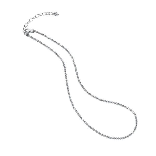 Lady's Sterling Silver Platinum Plated Slash Twist Necklace Orin Jewelers Northville, MI
