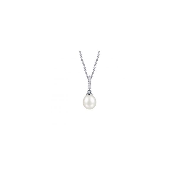 Sterling Silver Freshwater Cultured Pearl Pendant With Cubic Zirconias By Lafonn Orin Jewelers Northville, MI