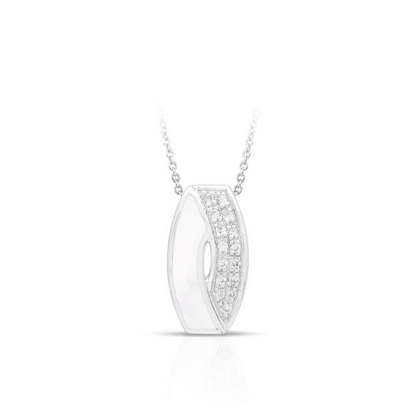 Lady's Sterling Silver Pirouette Pendant With White Mother-of-Pearl & White CZs Orin Jewelers Northville, MI