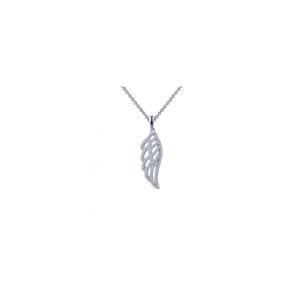 Sterling Silver Angel's Wing Necklace With CZs Orin Jewelers Northville, MI