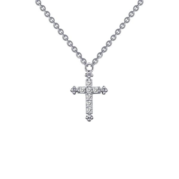 Sterling Silver CZ Small Cross Necklace Orin Jewelers Northville, MI