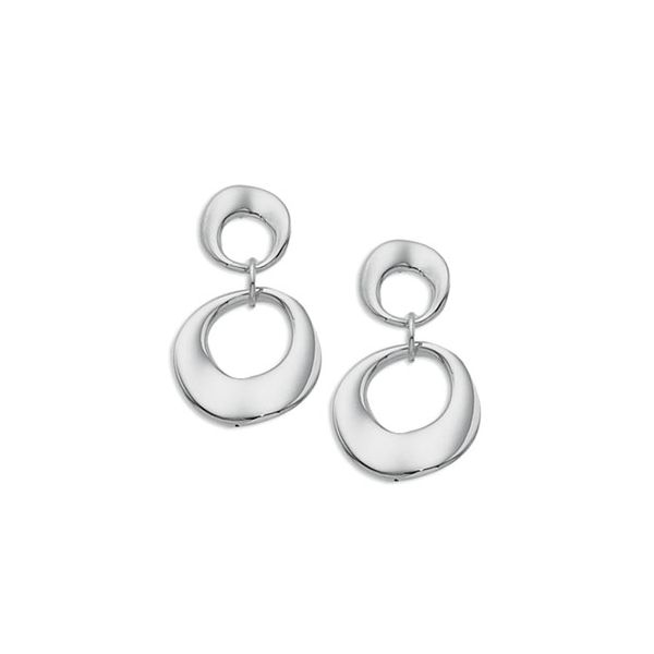 Lady's SS Round Wavy Drop Earrings Orin Jewelers Northville, MI