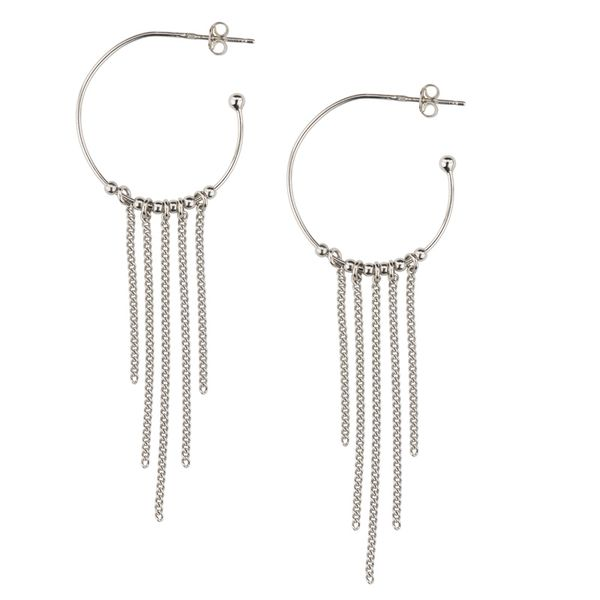 Lady's Sterling Silver Cascade Chainmail Earrings Orin Jewelers Northville, MI