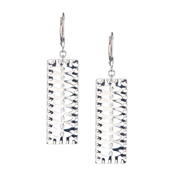 Lady's Sterling Silver Rectangle Omega Earrings Orin Jewelers Northville, MI