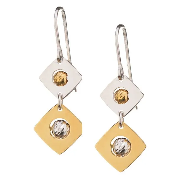 Lady's Sterling Silver & Yellow Gold Plated Harlequin Duo Earrings Orin Jewelers Northville, MI