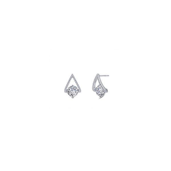 Lady's Sterling Silver Trapeze Earrings W/CZs Orin Jewelers Northville, MI