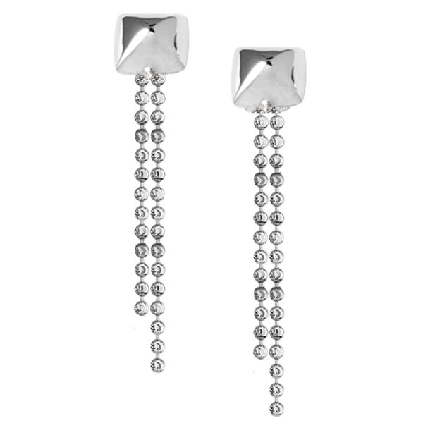 Lady's Sterling Silver Square Pyramid Earrings Orin Jewelers Northville, MI