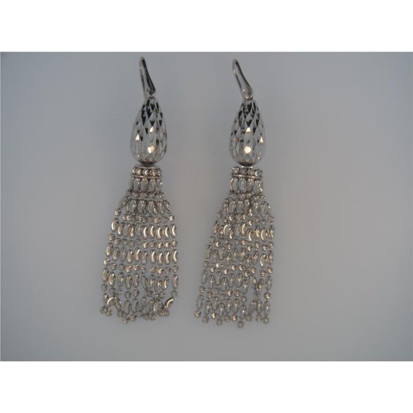 Lady's Platinum & Sterling Silver Halley Tassle Earrings Orin Jewelers Northville, MI