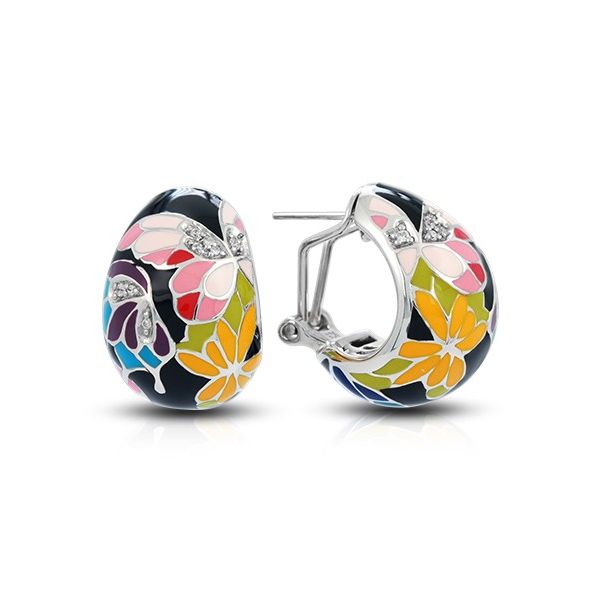 Lady's SS Butterfly Kisses Earrings w/Multi-Color Enamel & CZs Orin Jewelers Northville, MI
