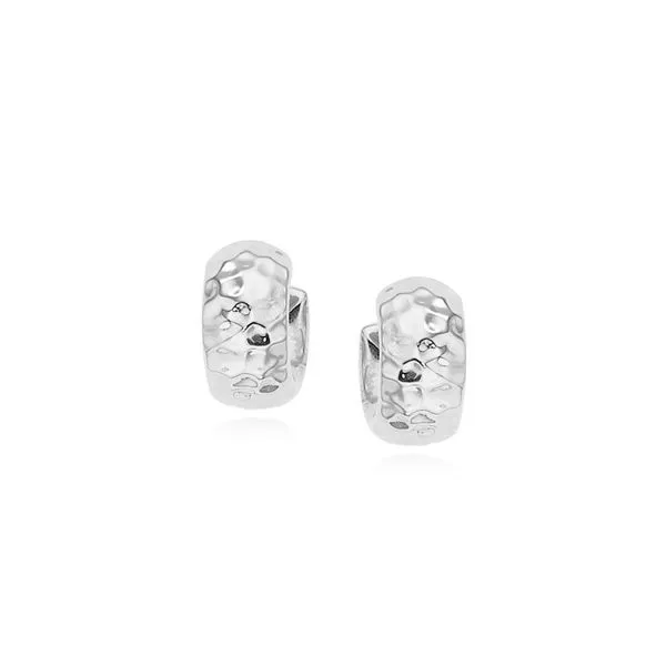 Lady's Sterling Silver Hammered Hoop Earrings Orin Jewelers Northville, MI