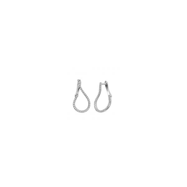 Lady's SS w/Rhodium Plating Figure 8 Shaped Hoop Earrings Orin Jewelers Northville, MI