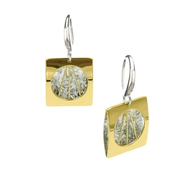 Lady's Sterling Silver & Yellow Gold Plated Earrings Orin Jewelers Northville, MI