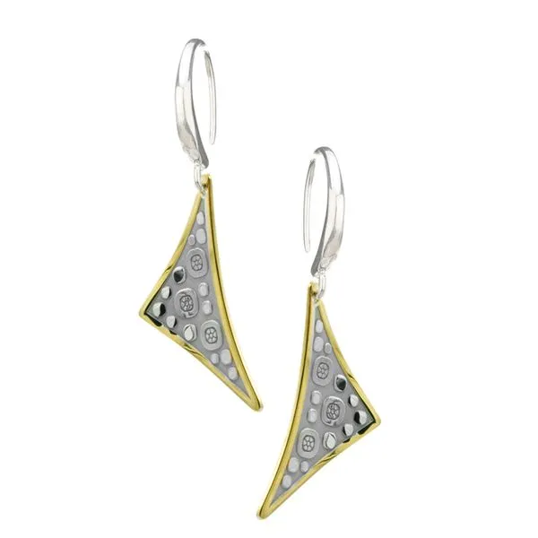 Lady's Sterling Silver & Yellow Gold Plated Earrings Orin Jewelers Northville, MI