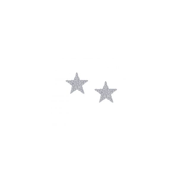 Sterling Silver With Rhodium Plating Pave Star Stud Earrings With CZs by Lafonn Orin Jewelers Northville, MI