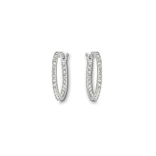 Swarovski Sommerset Hoop Pierced Earrings, White Orin Jewelers Northville, MI