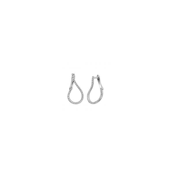 Sterling Silver With Rhodium Plating Figure 8 Shaped Hoop Earrings by Lafonn Orin Jewelers Northville, MI