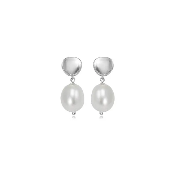 Sterling Silver Round /Freshwater Pearl Drop Earrings Orin Jewelers Northville, MI