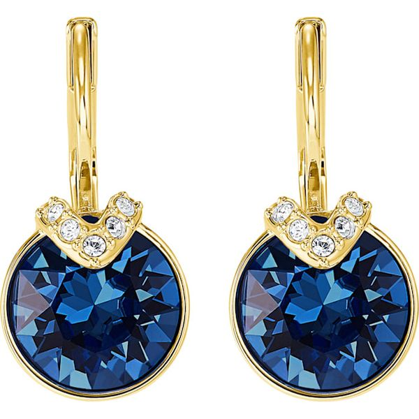 Swarovski Bella V Pierced Earrings, Blue, Gold-tone Orin Jewelers Northville, MI