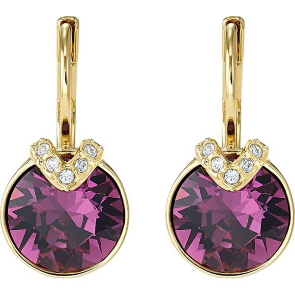 Swarovski Bella V Pierced Earrings, Purple, Gold-tone Orin Jewelers Northville, MI