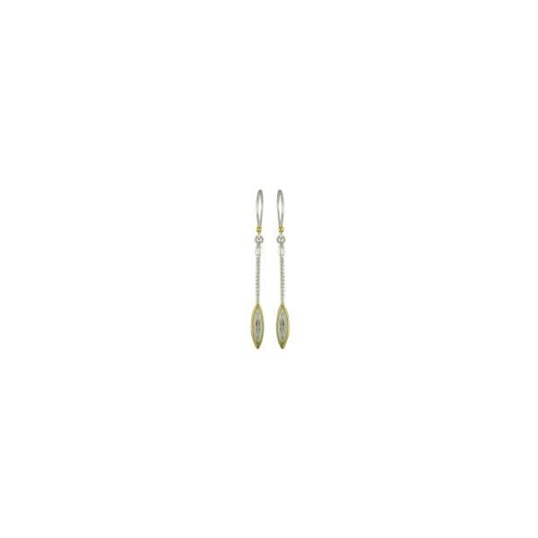 Sterling Silver and 22K Gold Vermeil Earring with White Quartz Orin Jewelers Northville, MI
