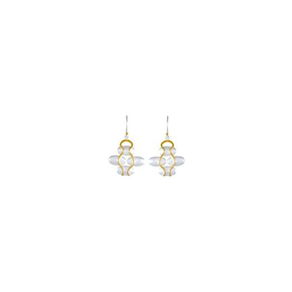 Lady's Two Tone Sterling Silver and 22K Gold Vermeil Earrings Orin Jewelers Northville, MI