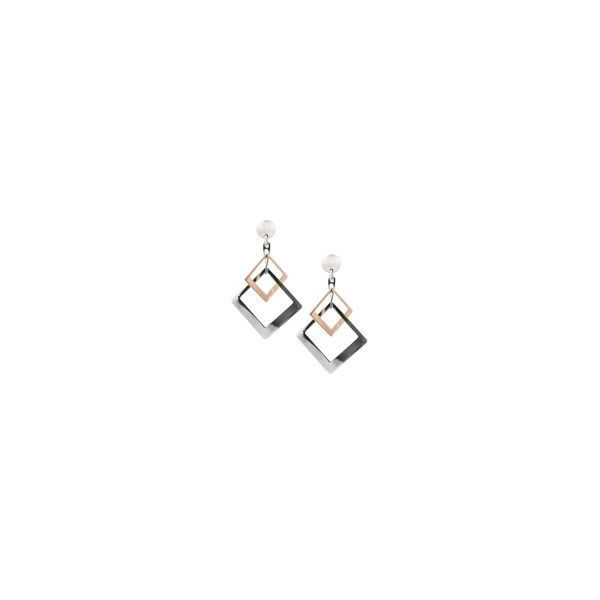 Sterling Silver & Rose Gold Plated Earrings Orin Jewelers Northville, MI