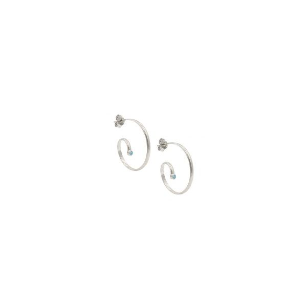 Sterling Silver Blue Topaz Swirly Hoop Earrings Orin Jewelers Northville, MI