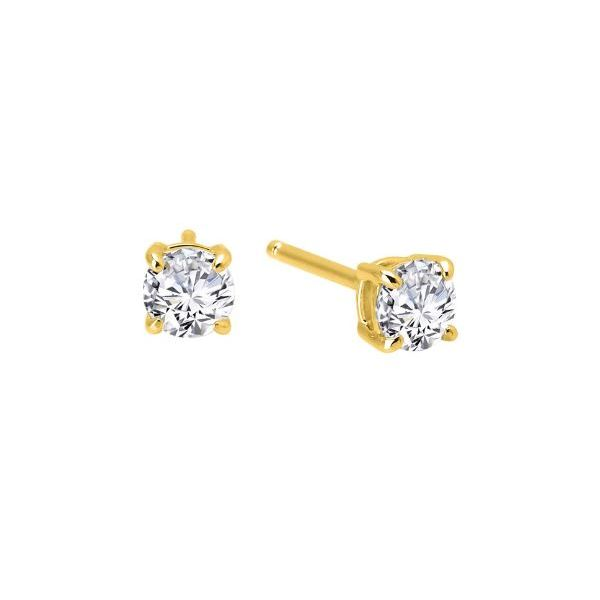 Sterling Silver Gold Plated CZ Earrings Orin Jewelers Northville, MI