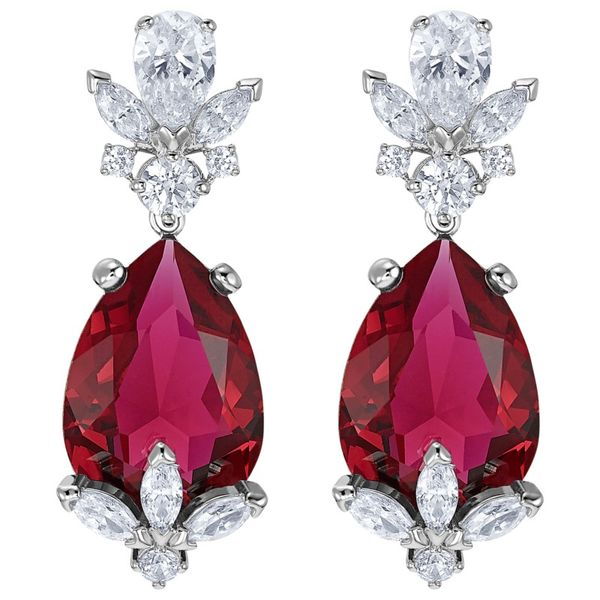 Swarovski Louison Drop Pierced Earrings, Red Orin Jewelers Northville, MI