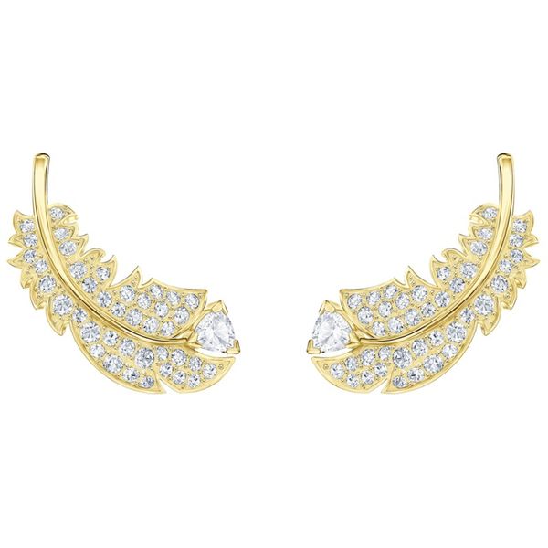 Swarovski Nice Stud Pierced Earrings, White, Gold-tone plated Orin Jewelers Northville, MI
