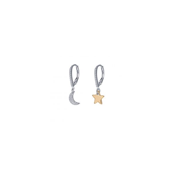 Lady's Sterling Silver Moon & Star Drop Earrings Orin Jewelers Northville, MI