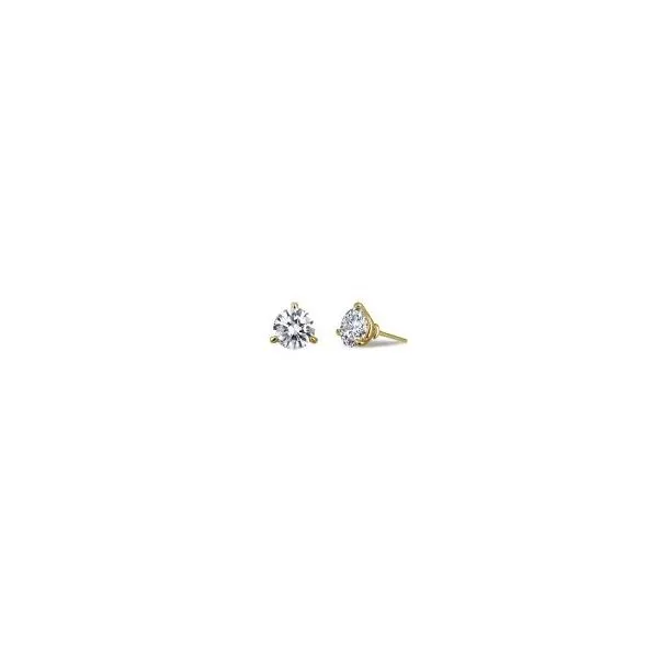 Sterling Silver Gold Plated 3-Prong CZ Earrings Orin Jewelers Northville, MI