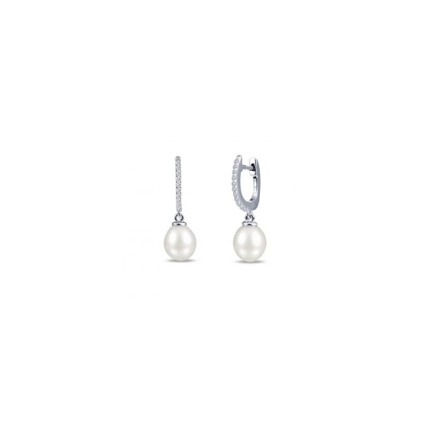 Sterling Silver Freshwater Cultured Pearl Earrings With Cubic Zirconias By Lafonn Orin Jewelers Northville, MI