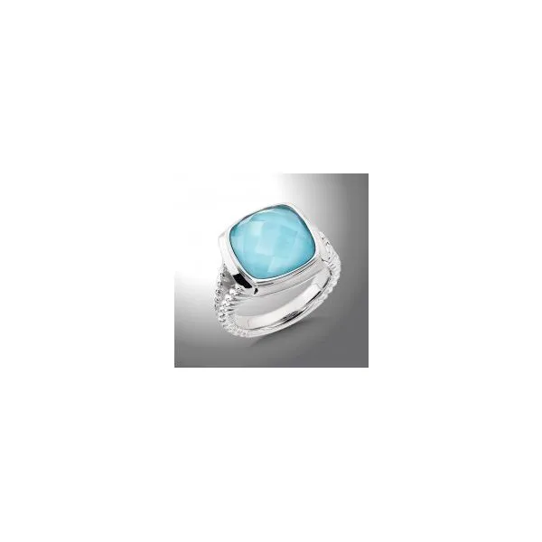 Lady's SS Turquoise & Quartz Ring Orin Jewelers Northville, MI