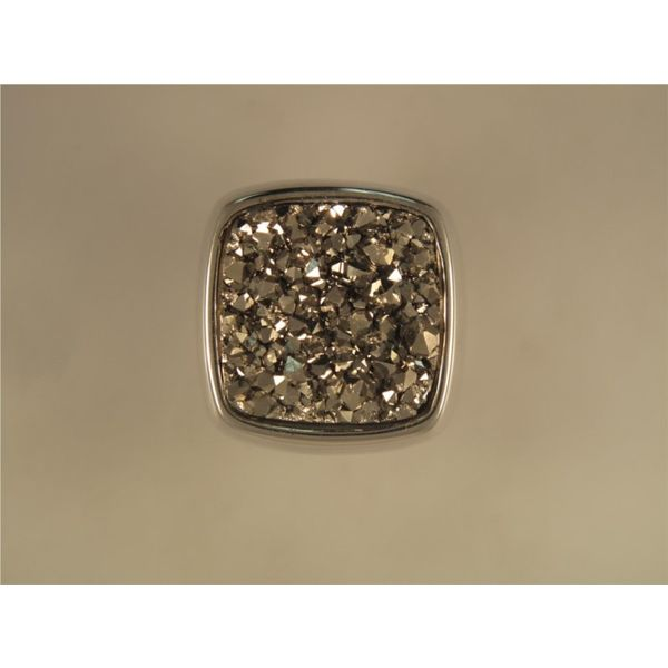 Gent's Sterling Silver Lightning Drusy Square Ring Orin Jewelers Northville, MI