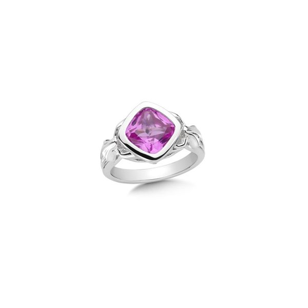 Lady's Sterling Silver and Created Pink Sapphire Ring Orin Jewelers Northville, MI