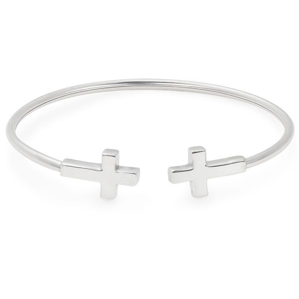 Cross Cuff SS Expandable Wire Bangle by Alex and Ani Orin Jewelers Northville, MI