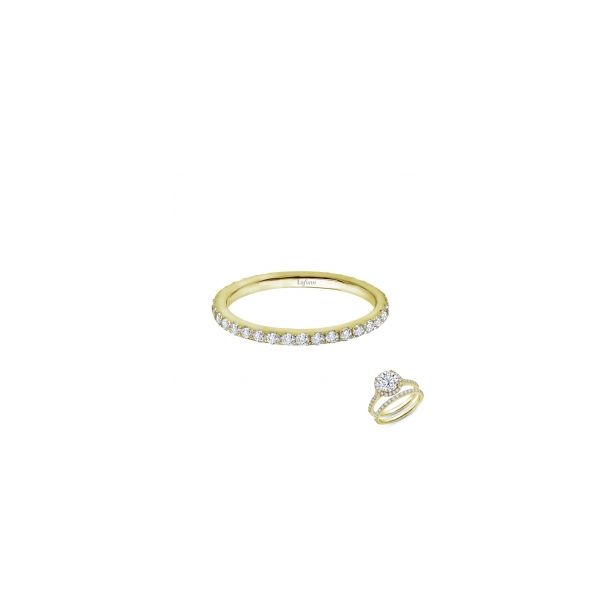 Lady's Sterling Silver With Yellow Gold Plating CZ Thin Eternity Band Orin Jewelers Northville, MI
