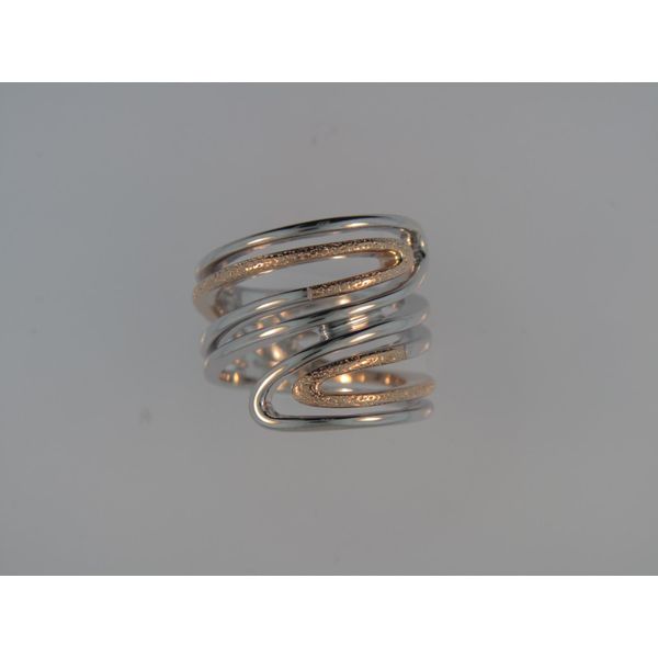 Lady's Sterling Silver & Rose Gold Plated Ring Orin Jewelers Northville, MI