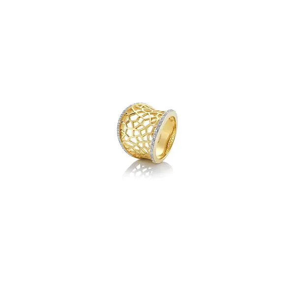 Lady's Yellow Gold Plated Sterling Silver Ring w/38 White Sapphires Orin Jewelers Northville, MI