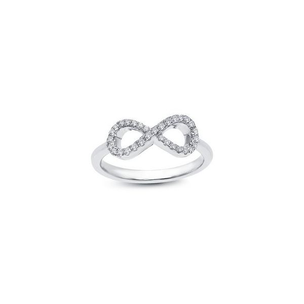 Lady's Rhodium Plated Sterling Silver Infinity Ring w/31 CZs Orin Jewelers Northville, MI