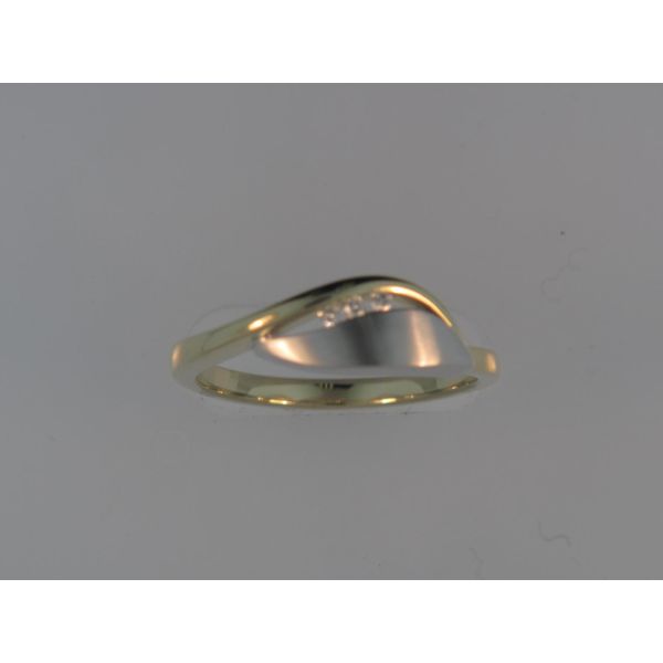 Lady's Two Tone White & Yellow Gold Plated Ring With 3 Diamonds Orin Jewelers Northville, MI