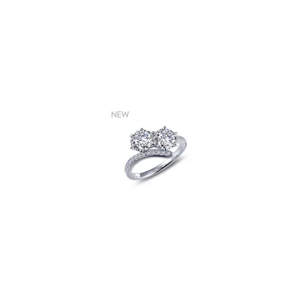 Lady's Sterling Silver With Rhodium Plating 2 Stone CZ Ring Orin Jewelers Northville, MI