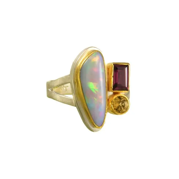 Sterling Silver & 22K Gold Vermeil Ring With Gemstones Orin Jewelers Northville, MI