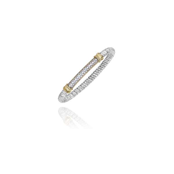 Lady's Two Tone SS & 14K Yellow Gold 4mm Band Bracelet W/ 49 Diamonds Orin Jewelers Northville, MI
