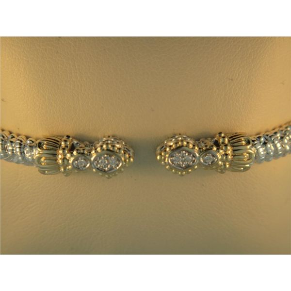 Lady's Two Tone SS & 14K Yellow Gold 4mm Bracelet W/6 Diamonds Orin Jewelers Northville, MI