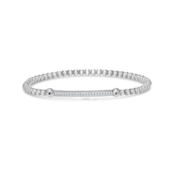 Lady's Sterling Silver Single Strand Channel Bar Clasp Bracelet Orin Jewelers Northville, MI